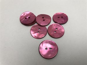 Farvet perlemor knap - pink, 12 mm
